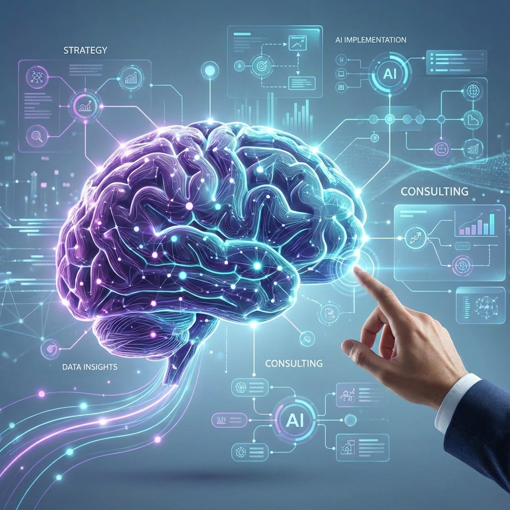 Visualización de consultoría estratégica de IA de Agent Dragon para empresas